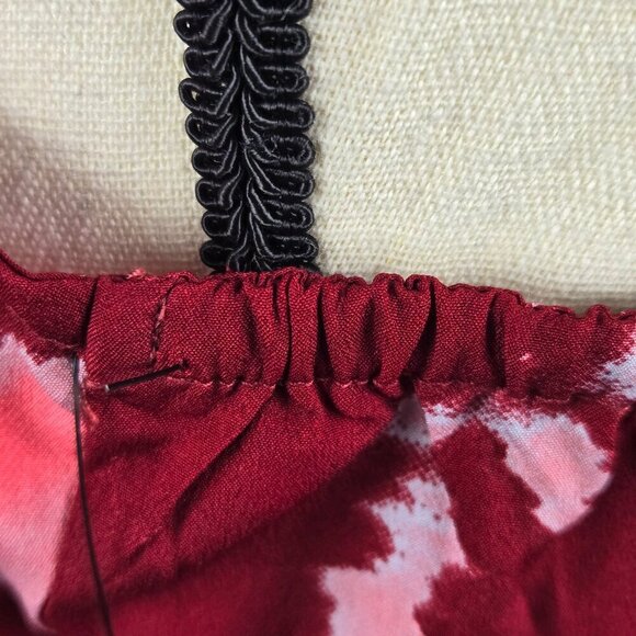 Hurley Size XL "Riley" Dress Adj. Spaghetti Strap Red Pink Elastic Waist NWT - Picture 9 of 16